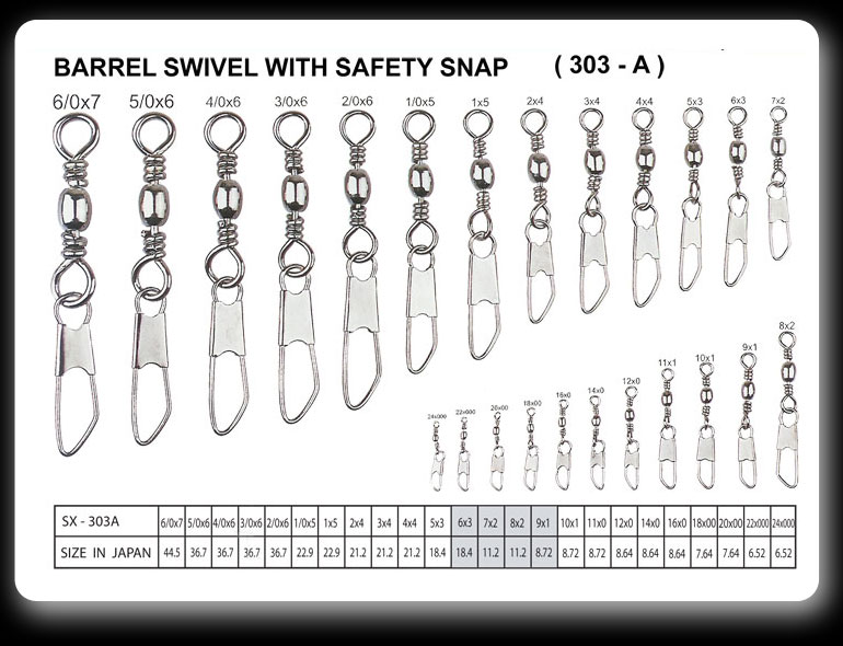 barrel swivel with safety snap