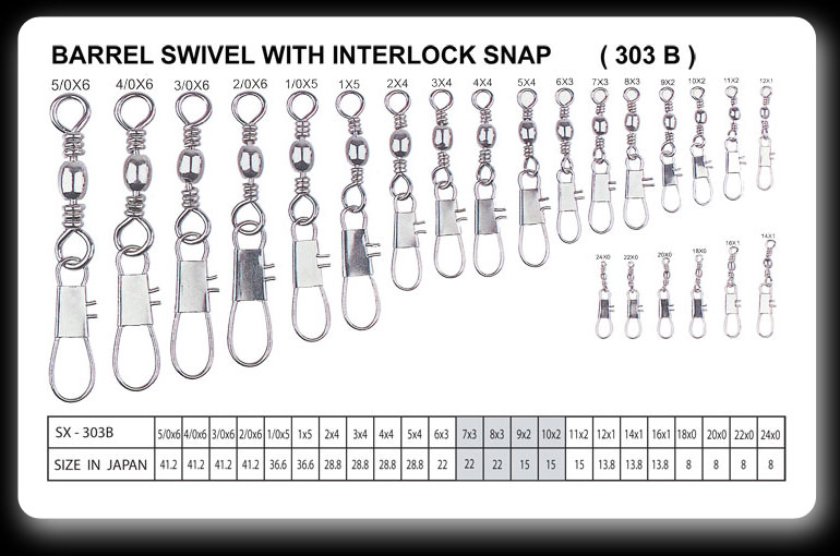 barrel swivel with interlock snap